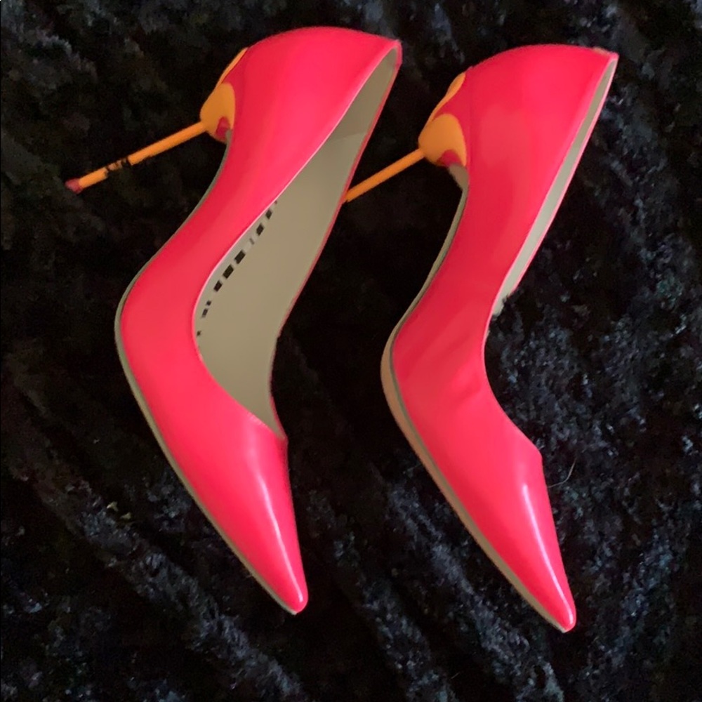 Sophia Webster Neon Pink Coco Flamingo Pumps Sz 40